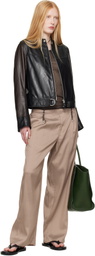 OUR LEGACY WORK SHOP Emporio Armani Black Piccola Trix Leather Jacket