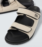Dolce&Gabbana DG leather-trimmed canvas sandals