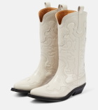 Ganni Embroidered leather cowboy boots