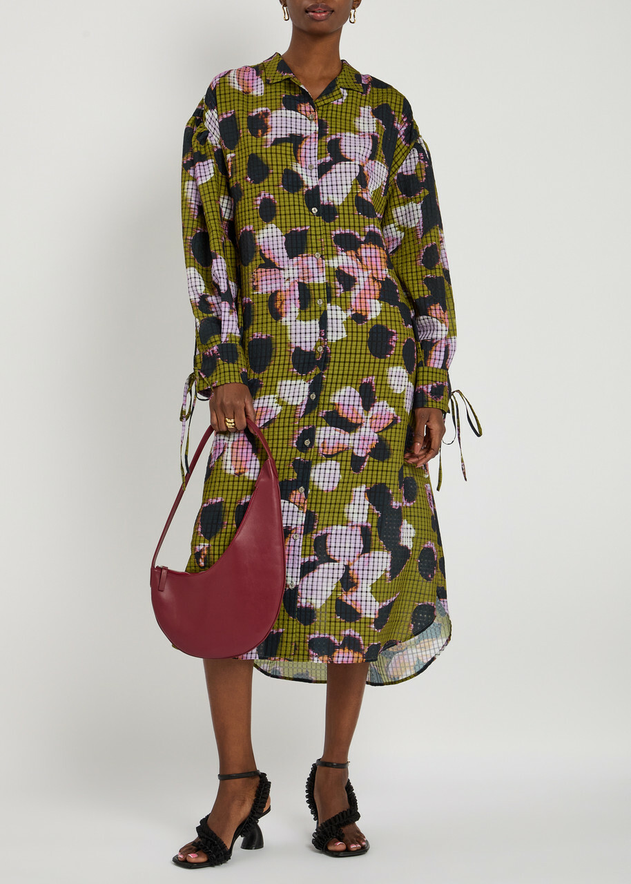 Julia Heuer Fara Floral-print Chiffon Midi Dress Green