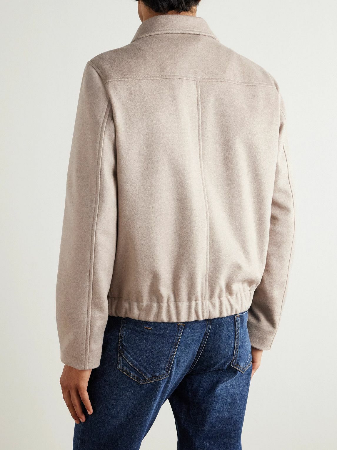 Incotex - Virgin Wool-Blend Bomber Jacket - Neutrals