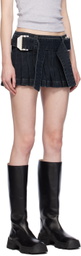 Dion Lee Black Darted Denim Miniskirt
