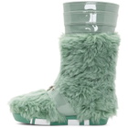 Miu Miu Green Eco Shearling Moon Boots