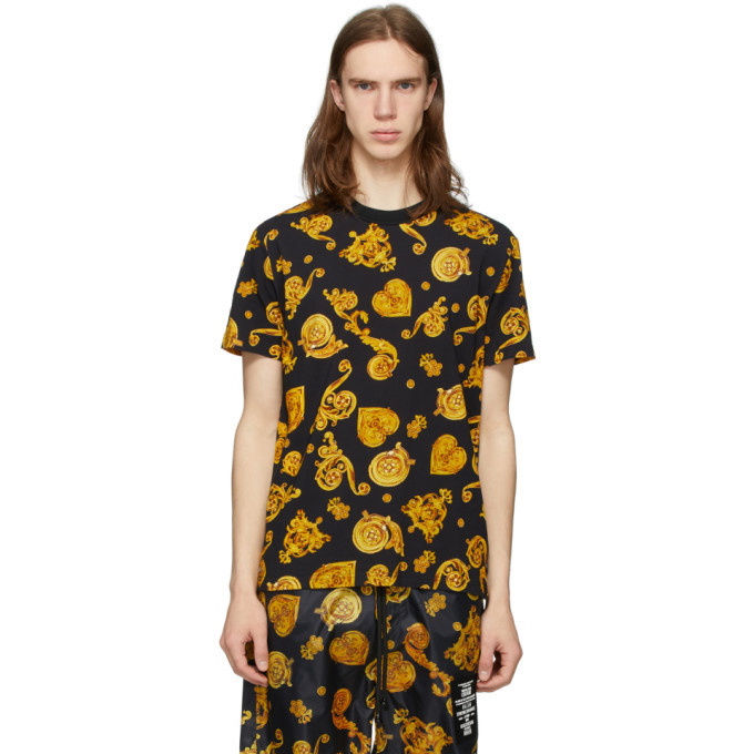 Photo: Versace Jeans Couture Black and Yellow Baroque T-Shirt