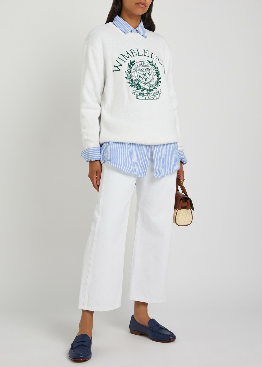 Polo Ralph Lauren Embroidered Cotton Jumper White