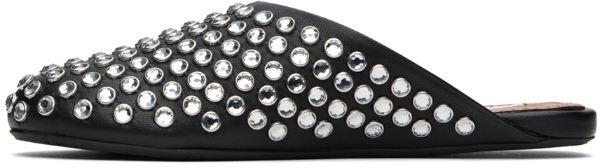 ALAÏA Black Strass Lambskin Mules