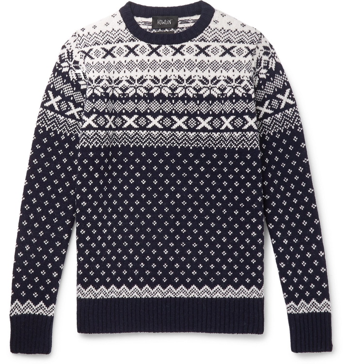 Photo: Howlin' - Lawrence Fair Isle Wool Sweater - Blue