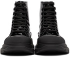 Alexander McQueen Black Patent Tread Slick High Sneakers