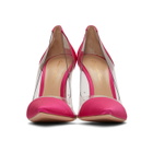 Gianvito Rossi Pink Satin Plexi Heels