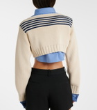 Balenciaga Striped cropped cotton sweater