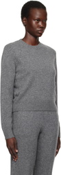 Sporty & Rich Gray 'SRC' Cashmere Crewneck Sweater