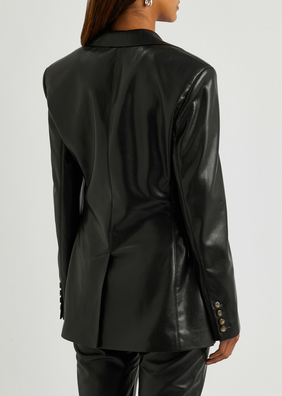 Nanushka Hathi Faux Leather Blazer Black