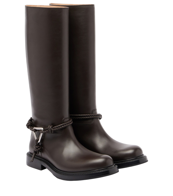Photo: Bottega Veneta Leather knee-high boots