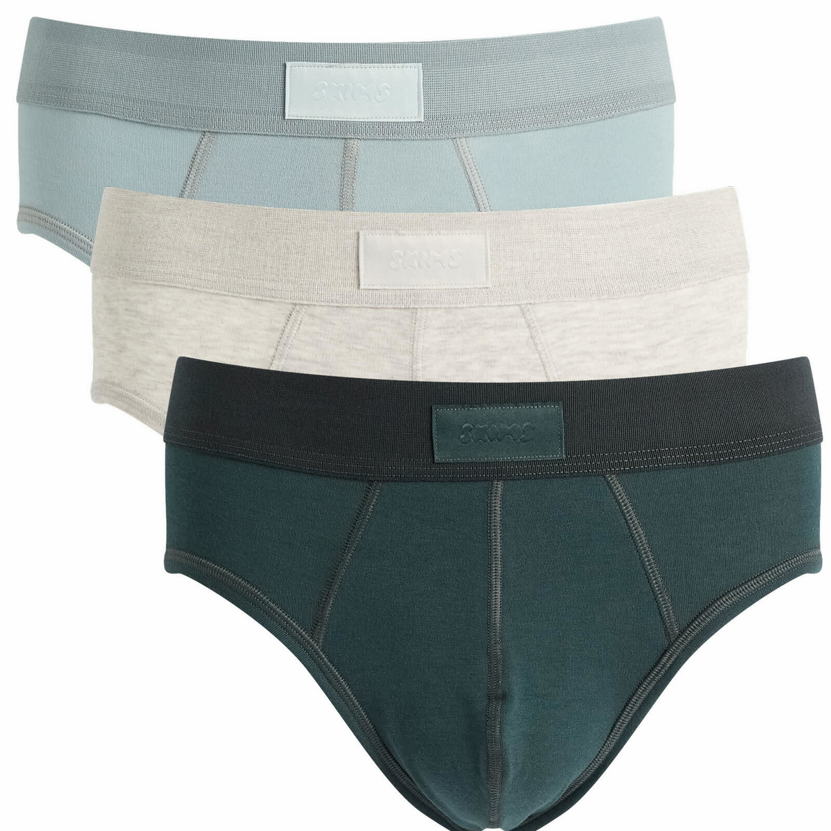 SKIMS Men's Cotton Brief 3-Pack in Verdant Multi