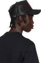 AMIRI Black & Red MA Logo Trucker Cap