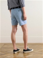Sid Mashburn - Sport Straight-Leg Garment-Dyed Cotton and Linen-Blend Twill Shorts - Blue