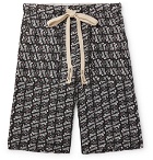 Loewe - Paula's Ibiza Wide-Leg Printed Linen Shorts - Black
