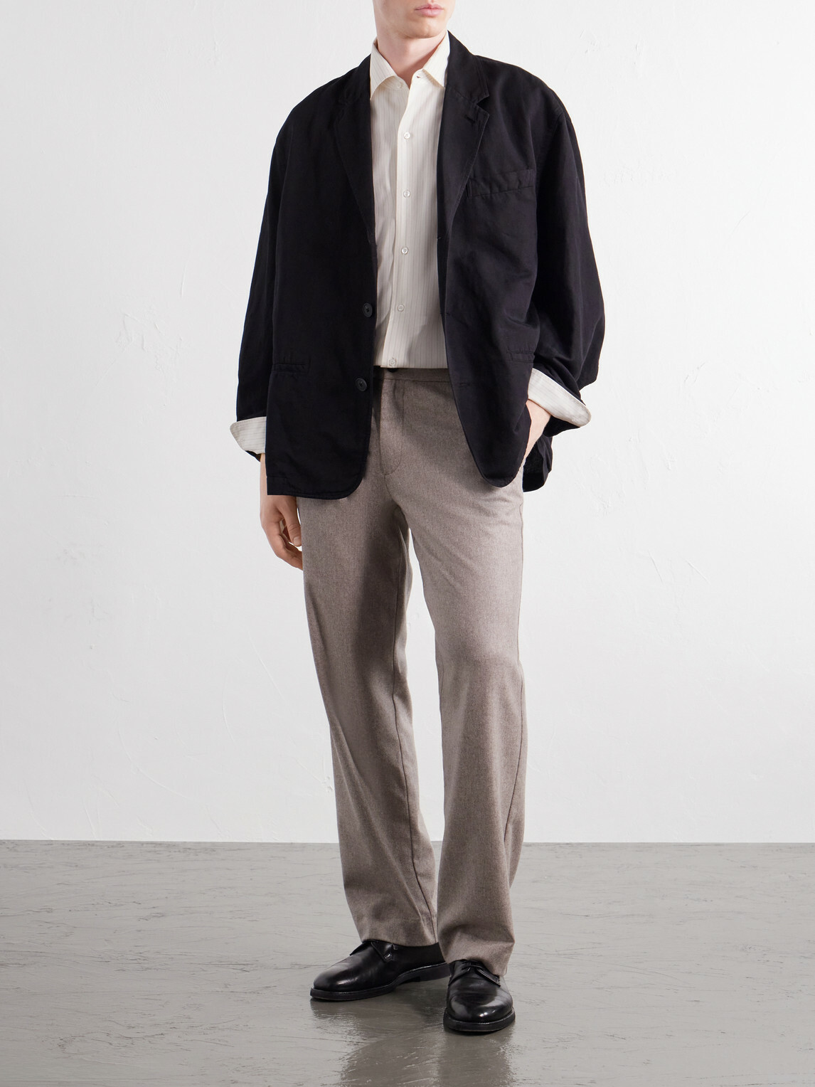 Mr P. - Straight-Leg Wool-Blend Flannel Trousers - Neutrals