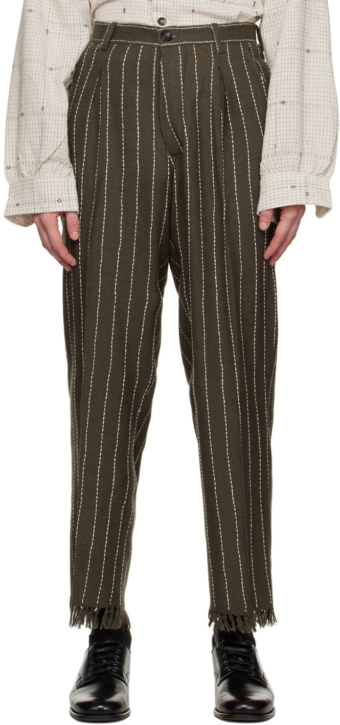 Karu Research Green Pleated Trousers