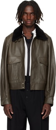 Ernest W. Baker Khaki Aviator Leather Jacket