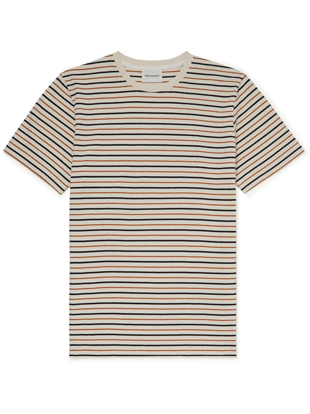 Photo: NORSE PROJECTS - Niels Striped Cotton and Linen-Blend T-Shirt - Neutrals