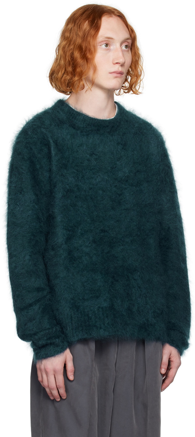 トップス rainmaker kyoto CREW-NECK S/S SWEATER RAINMAKER KYOTO Blue Crewneck Sweater RAINMAKER KYOTO