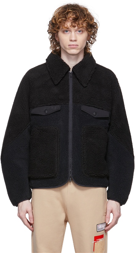 Photo: Li-Ning Black Collared Boa Fleece Jacket