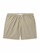 Mr P. - Straight-Leg Mid-Length Garment-Dyed Swim Shorts - Gray