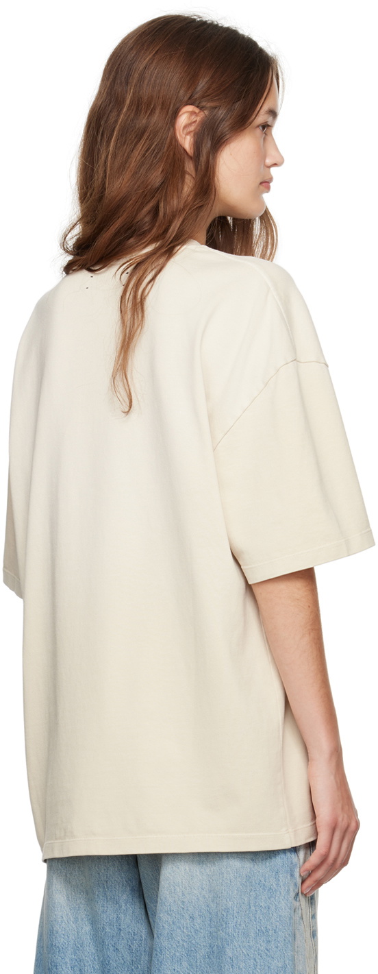 Tシャツ・カットソー AMIRI Women Tunic Tops AWJYTE1044ALABASTER Beige AMIRI Beige Vintage Oversized T-shirt Amiri