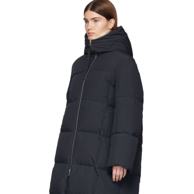 ジャケット・アウター Jil Sander Navy Long Coat Jil Sander Long Quilted Down Coat in Dark Blue | Santa Fe