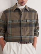 Ralph Lauren Purple label - Checked Wool and Cashmere-Blend Flannel Overshirt - Brown