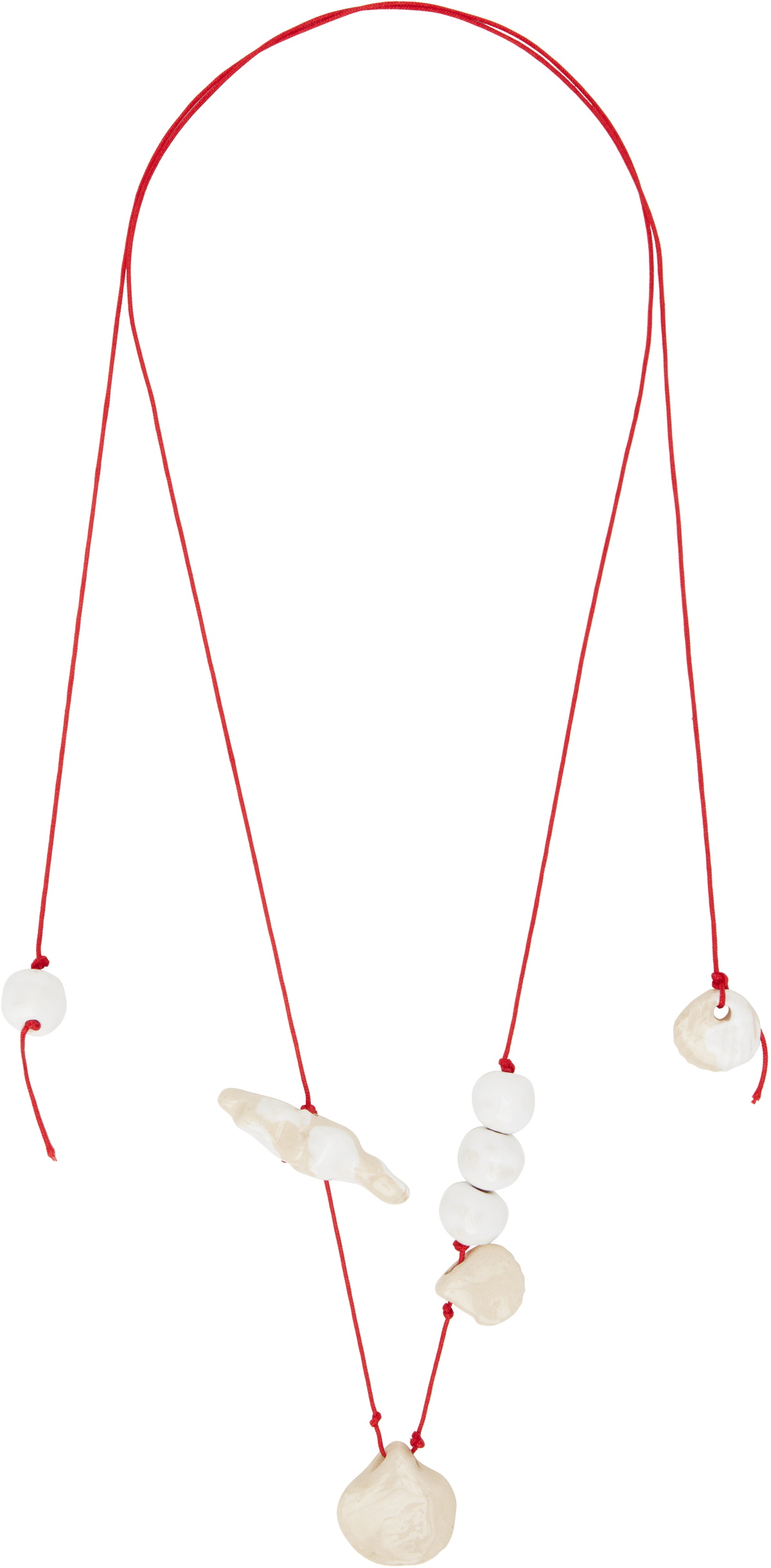 LEVENS JEWELS Red Seashell Cord Necklace