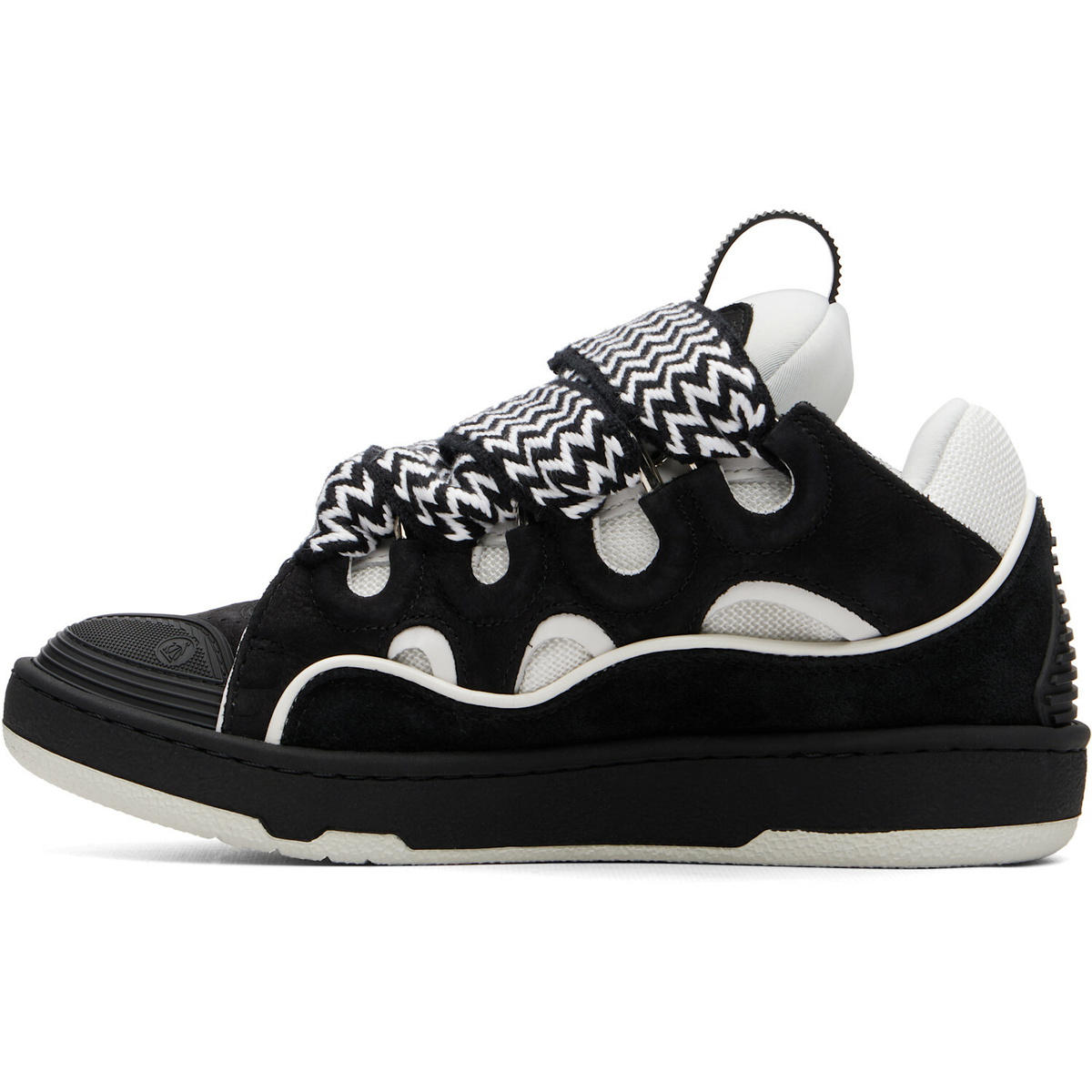 Lanvin Black & White Bicolor Curb Sneakers