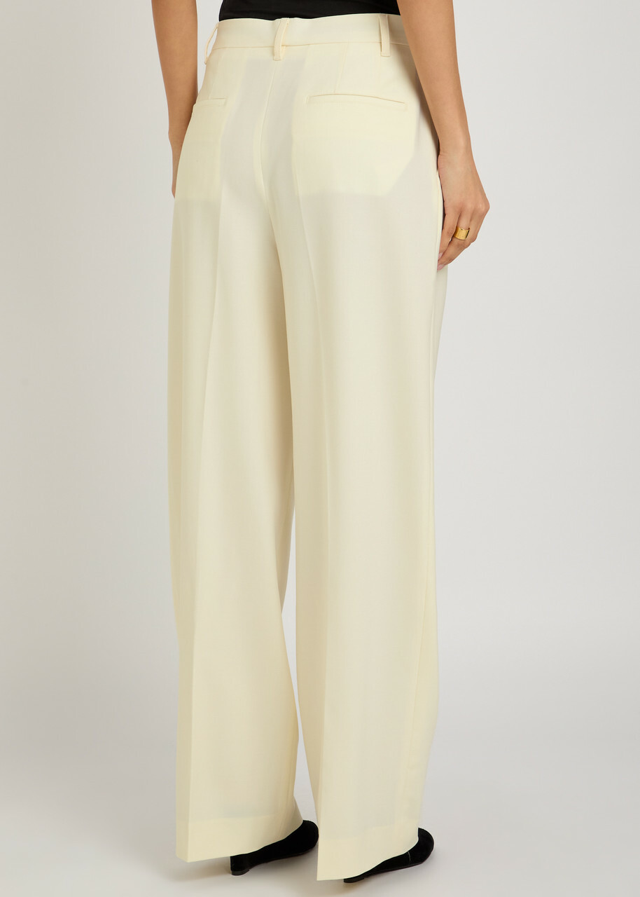 Maria Mcmanus Straight-leg Stretch-wool Trousers Ivory