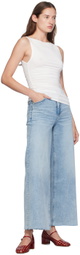 rag & bone White Luca Shirred Tank Top