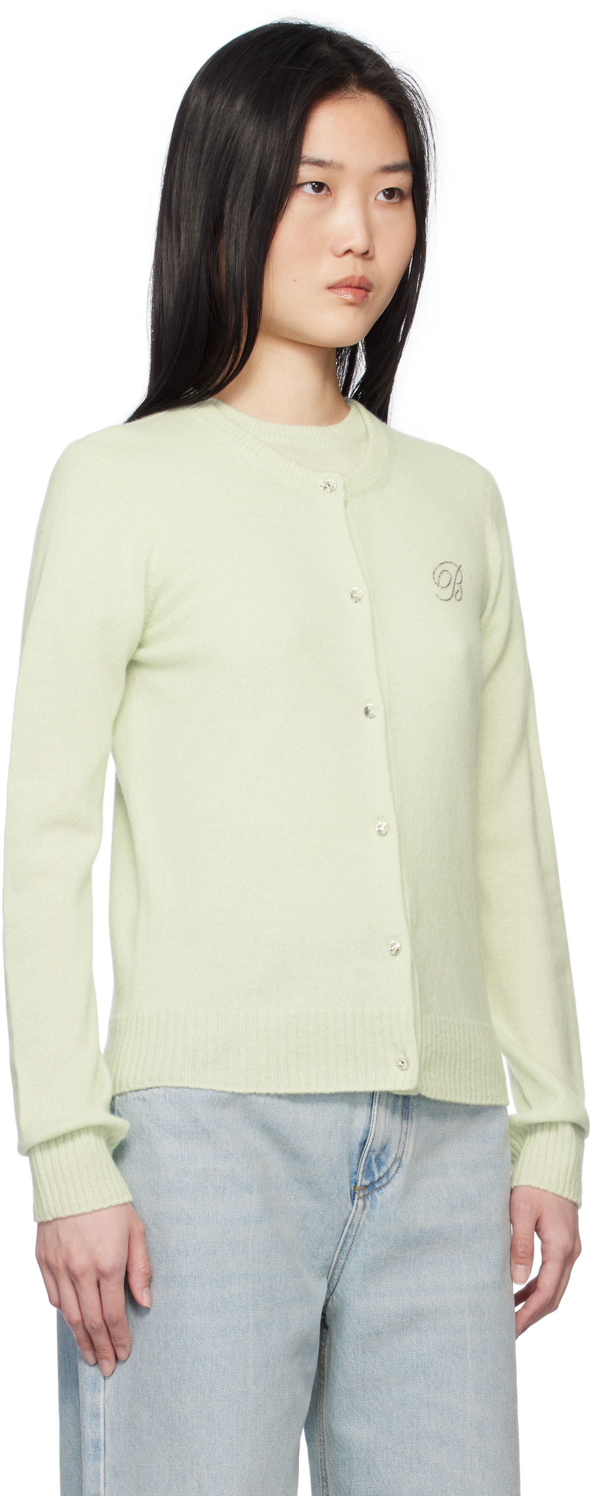 Blumarine Green Cashmere Cardigan