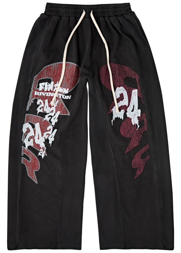 Photo: Rivington Roi Rebis Faster Flight Printed Cotton Sweatpants Black/White