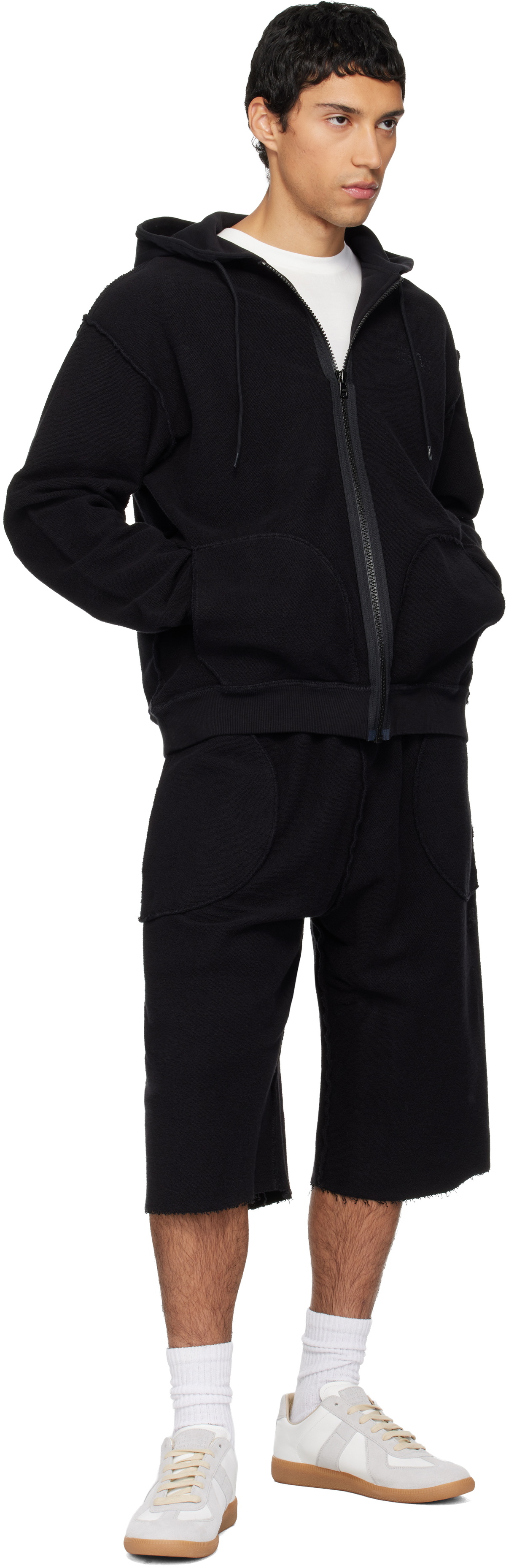 MM6 Maison Margiela Black Inside-Out Hoodie MM6 Maison Margiela