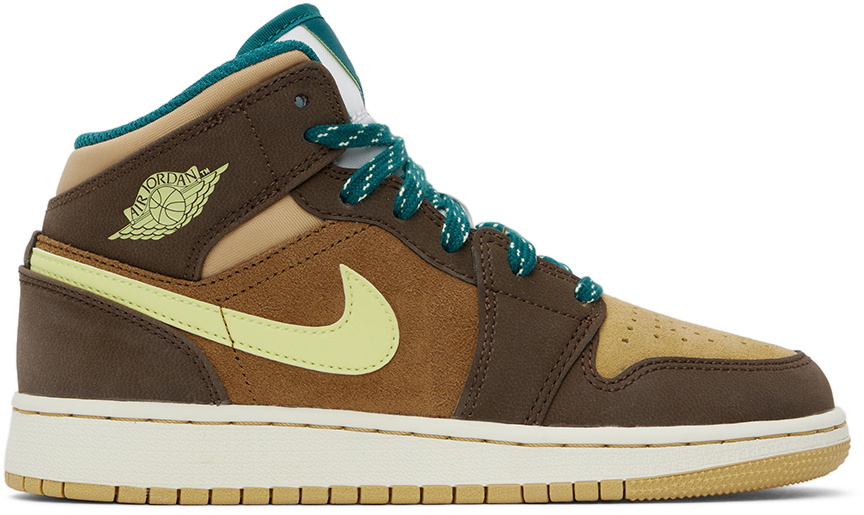 Nike Jordan Kids Brown Air Jordan 1 Mid SE Big Kids Sneakers