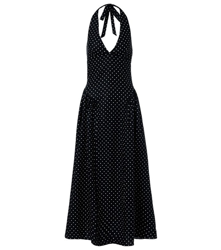 Photo: Faithfull La Cala polka-dot halterneck linen midi dress