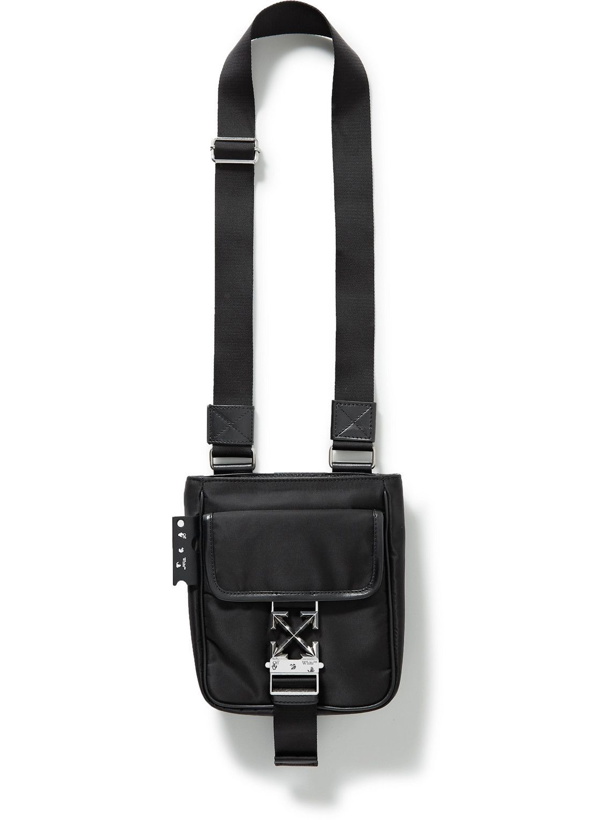 Photo: Off-White - Arrow Leather-Trimmed Nylon Messenger Bag