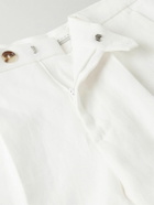 Brunello Cucinelli - Slim-Fit Pleated Linen Trousers - White