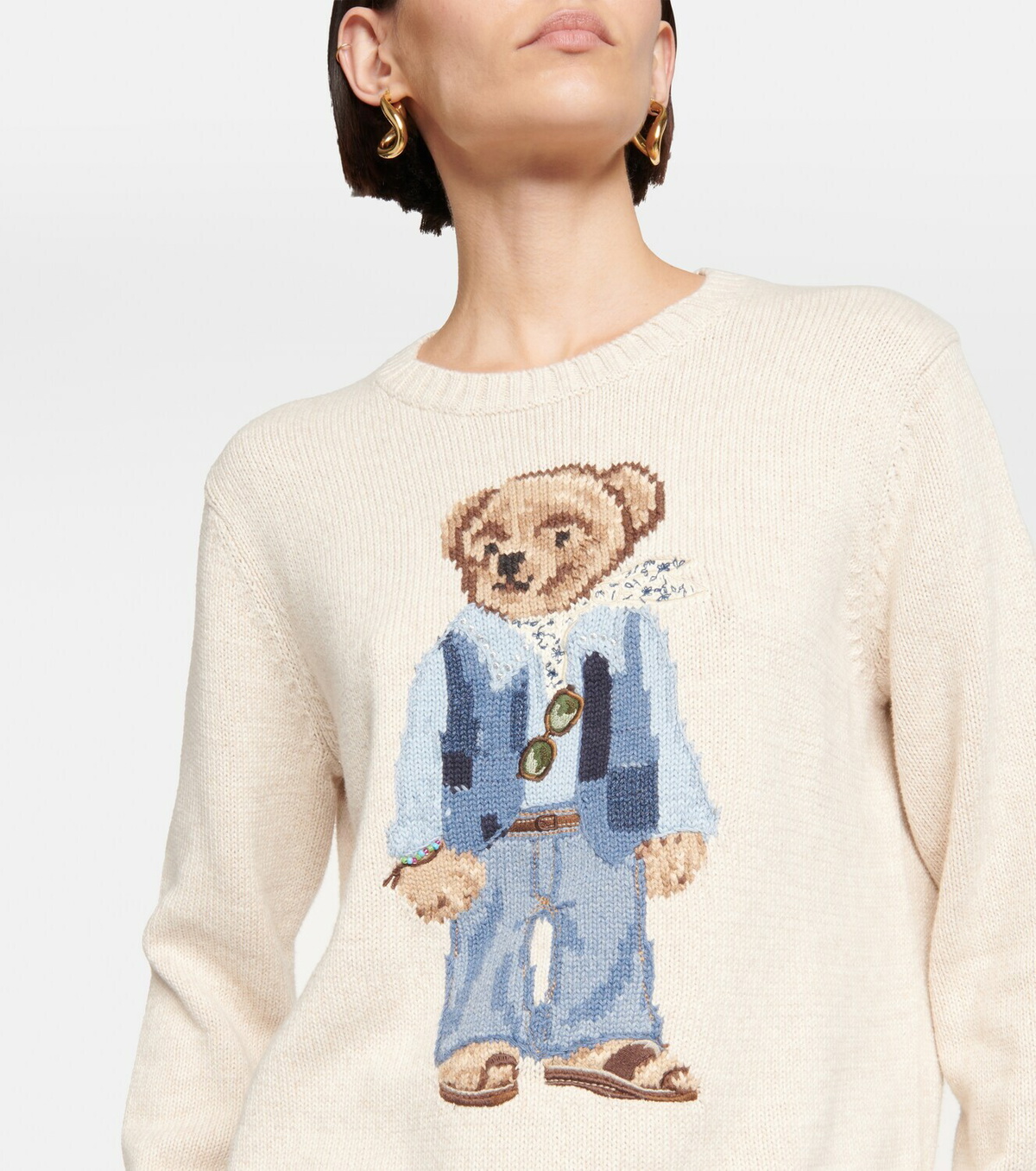 Women's Polo Bear Cotton Sweater by Polo Ralph Lauren