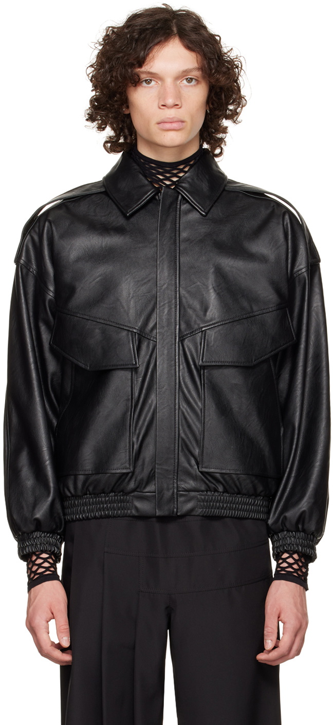 Situationist Black Zip-Up Faux-Leather Jacket Situationist