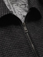 Dolce & Gabbana - Houndstooth Wool-Blend Bomber Jacket - Gray