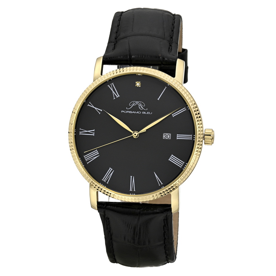 Porsamo Bleu Veritas 1 Quartz Black Dial Mens Watch 1361GVEL