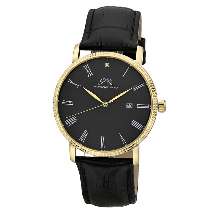 Photo: Porsamo Bleu Veritas 1 Quartz Black Dial Mens Watch 1361GVEL