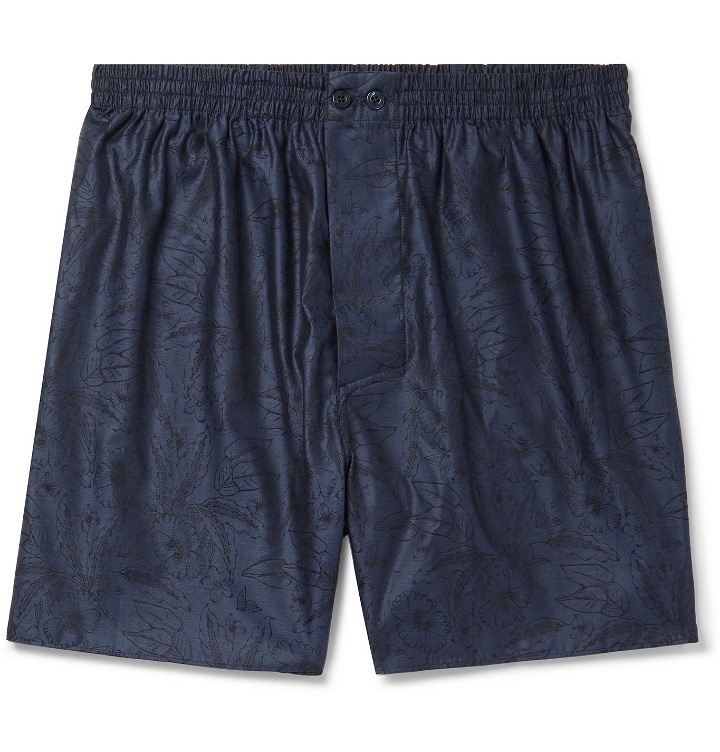 Photo: Zimmerli - Cotton-Jacquard Boxer Shorts - Blue