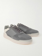 Brunello Cucinelli - Slam Perforated Leather and Suede Sneakers - Gray