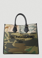 Camouflage Patchwork Tote Bag in Green